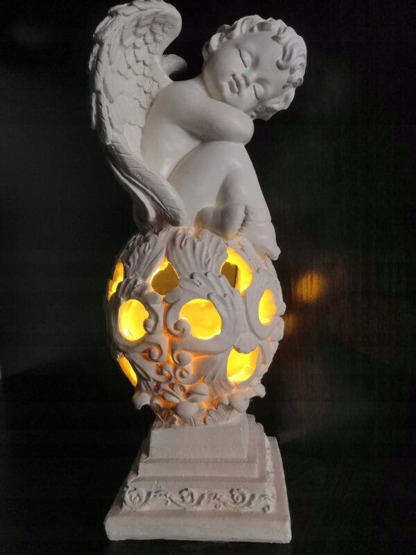 ŻONA DLA ŻONY ZNICZ LAMPION SOLARNY ANIOŁ NA GRÓB