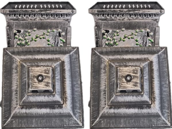 ZNICZ ZNICZE LAMPION NA GRÓB ZESTAW 2 SZTUKI 2070 WIELKANOC SREBRO +WKŁAD