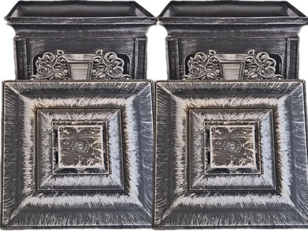 ZNICZ ZNICZE LAMPION NA GRÓB ZESTAW 2 SZTUKI 2070 KRZYŻ SREBRO +WKŁAD