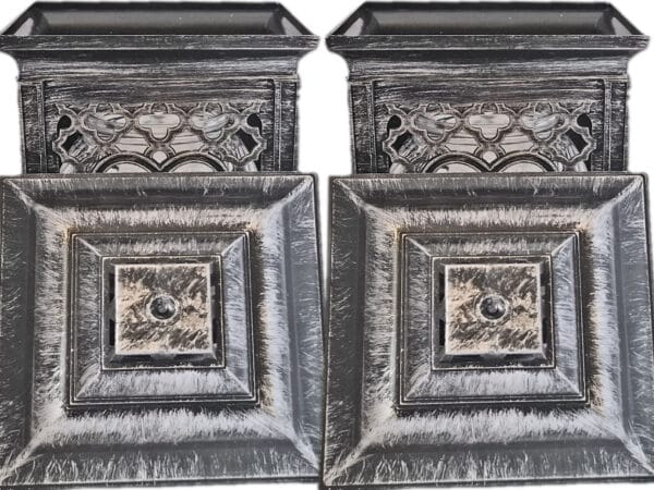 ZNICZ ZNICZE LAMPION NA GRÓB ZESTAW 2 SZTUKI 2070 SERCE SREBRO +WKŁAD