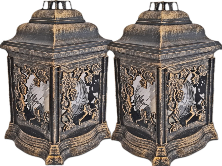 ZNICZ ZNICZE LAMPION NA GRÓB ZESTAW 2 SZTUKI 2070 WINOGRONO ZŁOTO +WKŁAD