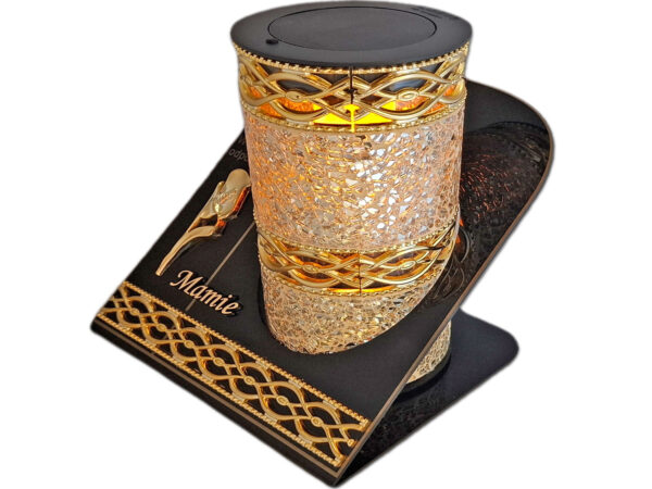 MAMA MAMIE SOLAR SOLARNY FOTOWOLTAICZNY ZNICZ LAMPION AKR TUBA ZŁOTO LUSTRZANE