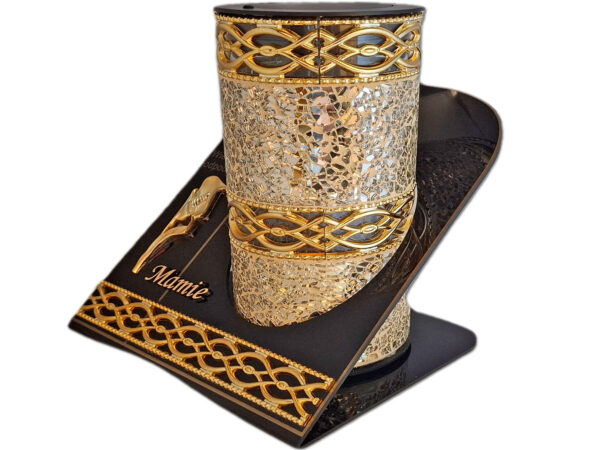 MAMA MAMIE SOLAR SOLARNY FOTOWOLTAICZNY ZNICZ LAMPION AKR TUBA ZŁOTO LUSTRZANE