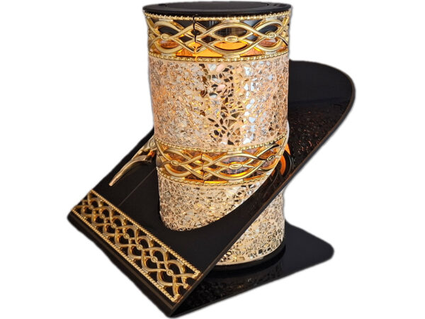 SOLAR SOLARNY FOTOWOLTAICZNY ZNICZ LAMPION AKR TUBA ZŁOTO LUSTRZANE