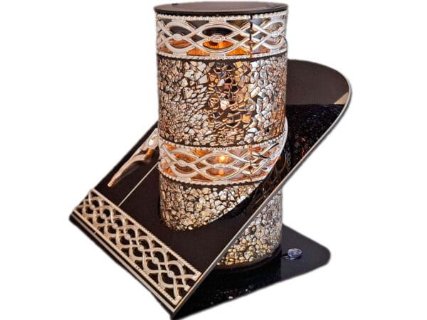 SOLAR SOLARNY FOTOWOLTAICZNY ZNICZ LAMPION AKR TUBA SREBRO