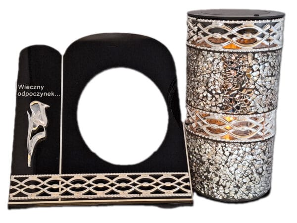 SOLAR SOLARNY FOTOWOLTAICZNY ZNICZ LAMPION AKR TUBA SREBRO