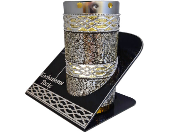 TATA TACIE ZNICZ LAMPION TUBA MZK SREBRO+ŚWIECA BRK