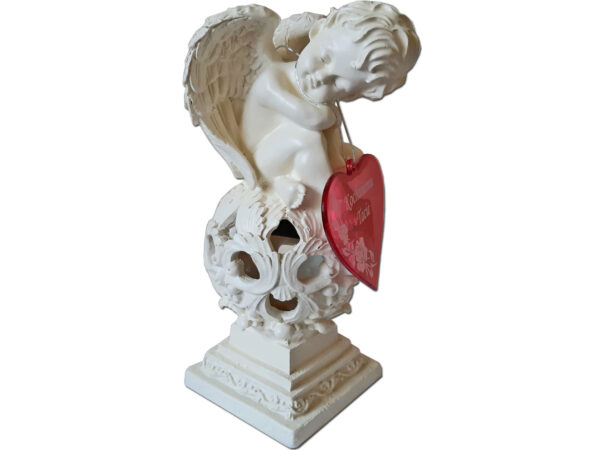 TATA TACIE ZNICZ SOLARNY ANIOŁ NA GRÓB SERCE CZERWONE