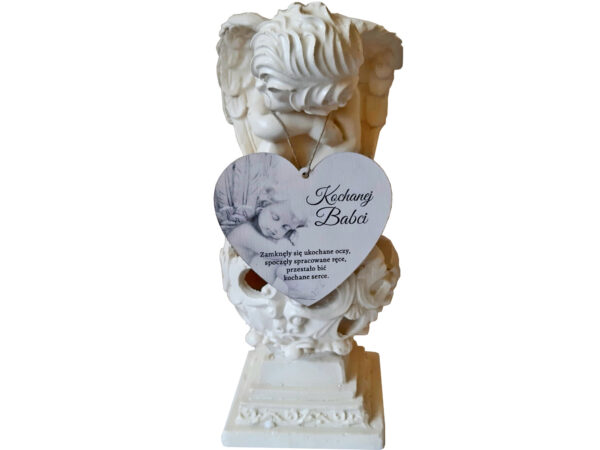 BABCIA DLA BABCI ZNICZ FIGURKA SOLARNY ANIOŁ NA GRÓB