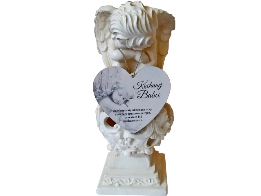BABCIA DLA BABCI ZNICZ FIGURKA SOLARNY ANIOŁ NA GRÓB
