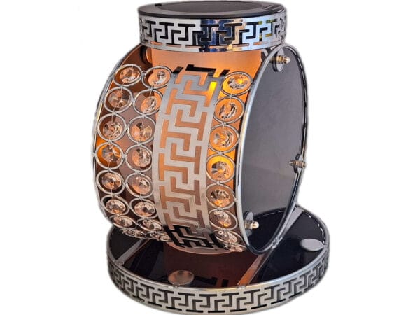 BABCIA BABCI SOLAR FOTOWOLTAICZNY ZNICZ LAMPION VIP KOŁO SREBRNO-BIAŁY