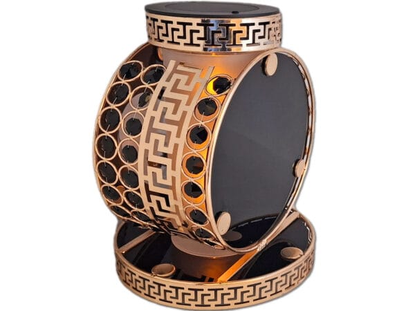 BABCIA BABCI SOLAR FOTOWOLTAICZNY ZNICZ LAMPION VIP KOŁO ZŁ-CZARNE