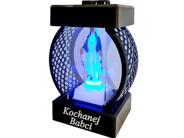 BABCIA BABCI SR ZNICZ LAMPION KOŁO RTN GŁADKI CZARNY+FIGURKA LED