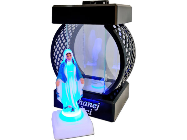 BABCIA BABCI SR ZNICZ LAMPION KOŁO RTN GŁADKI CZARNY+FIGURKA LED