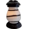 beka-cer-saturn-sw1.jpg ZNICZ ZNICZE LAMPION NA GRÓB CERAMIKA BEKA ZEBRA BIAŁO- CZARNA+ŚWIECA LED