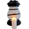 beka-cer-saturn-sw2.jpg ZNICZ ZNICZE LAMPION NA GRÓB CERAMIKA BEKA ZEBRA BIAŁO- CZARNA+ŚWIECA LED
