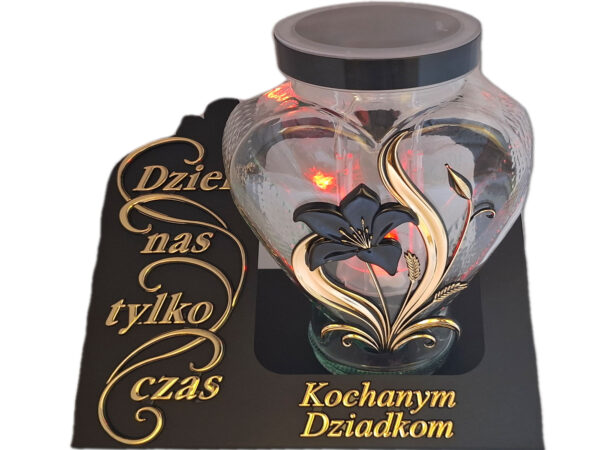 DZIADKOM DZIADKI ZNICZ LAMPION SOLARNY FOTOWOLTAICZN NA GRÓB SENTENCJA SKOS