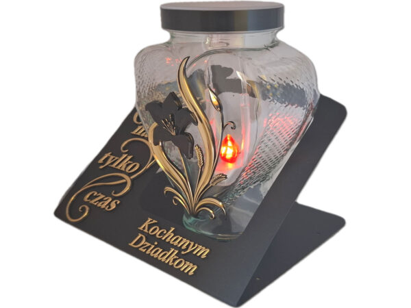 DZIADKOM DZIADKI ZNICZ LAMPION SOLARNY FOTOWOLTAICZN NA GRÓB SENTENCJA SKOS