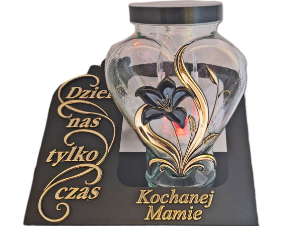 MAMA MAMIE ZNICZ LAMPION SOLARNY FOTOWOLTAICZNY NA GRÓB SENTENCJA SKOS