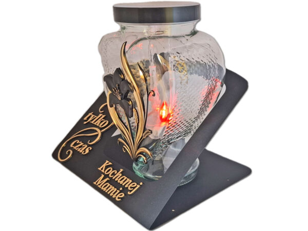 MAMA MAMIE ZNICZ LAMPION SOLARNY FOTOWOLTAICZNY NA GRÓB SENTENCJA SKOS