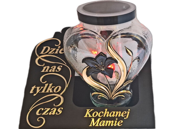 MAMA MAMIE ZNICZ LAMPION SOLARNY FOTOWOLTAICZNY NA GRÓB SENTENCJA SKOS