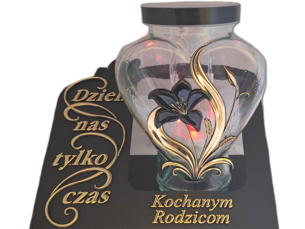 RODZICE RODZICOM ZNICZ LAMPION SOLARNY FOTOWOLTAICZNY NA GRÓB SENTENCJA SKOS