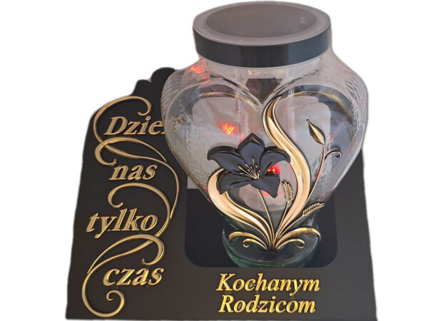 RODZICE RODZICOM ZNICZ LAMPION SOLARNY FOTOWOLTAICZNY NA GRÓB SENTENCJA SKOS