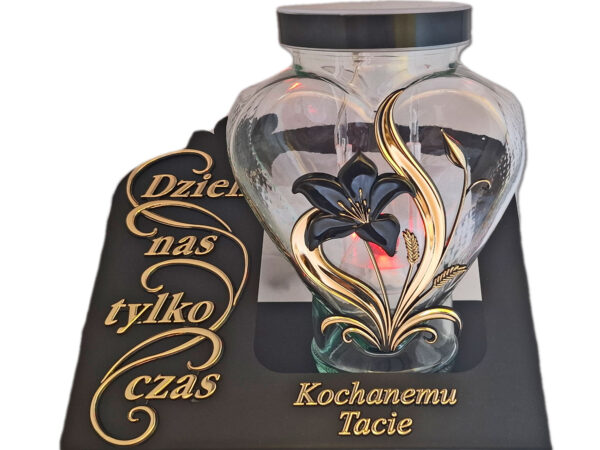 TATA TACIE ZNICZ LAMPION SOLARNY FOTOWOLTAICZNY NA GRÓB SENTENCJA SKOS