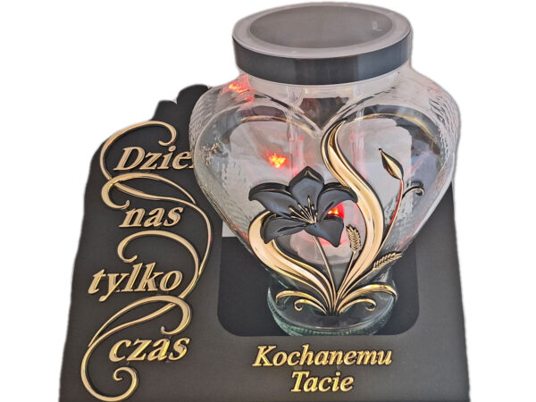 TATA TACIE ZNICZ LAMPION SOLARNY FOTOWOLTAICZNY NA GRÓB SENTENCJA SKOS