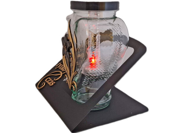 ZNICZ LAMPION SOLARNY FOTOWOLTAICZNY NA GRÓB SENTENCJA SKOS KWIAT