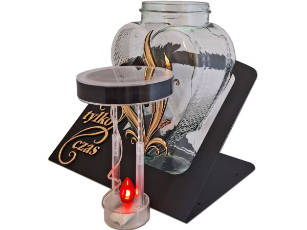 ZNICZ LAMPION SOLARNY FOTOWOLTAICZNY NA GRÓB SENTENCJA SKOS KWIAT