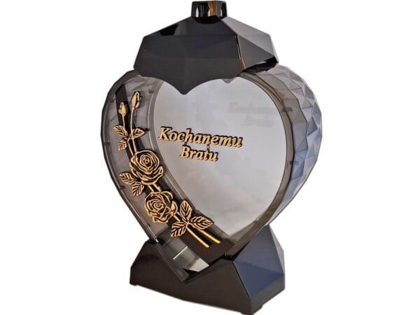 BRAT BRATU ZNICZ ZNICZE LAMPION SERCE D CZARNY RÓŻA SENTENCJA ZŁOTO