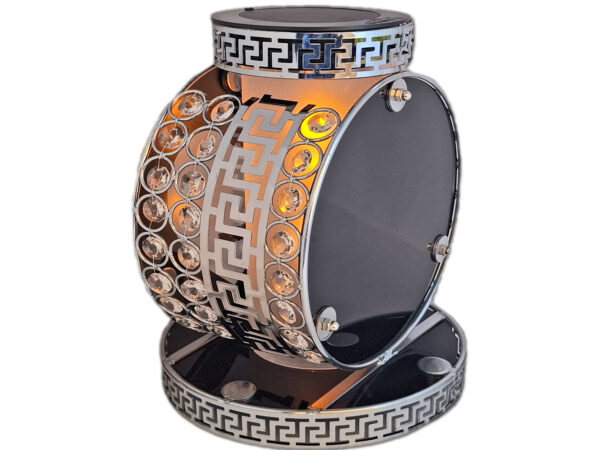 BRAT BRATU SOLAR FOTOWOLTAICZNY ZNICZ LAMPION VIP KOŁO SREBRNO-BIAŁY