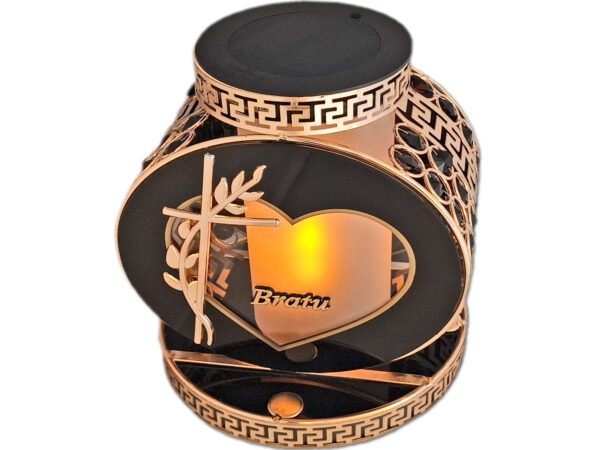 BRAT BRATU SOLAR FOTOWOLTAICZNY ZNICZ LAMPION VIP KOŁO ZŁ-CZARNE