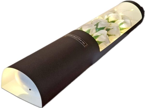 BUKIET BUKIETY WIECZNA RÓŻA BIAŁA ZESTAW LED