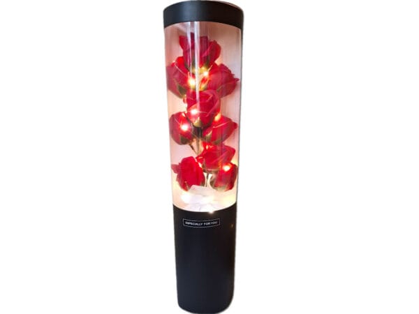 BUKIET BUKIETY WIECZNA RÓŻA CZERWONA ZESTAW LED