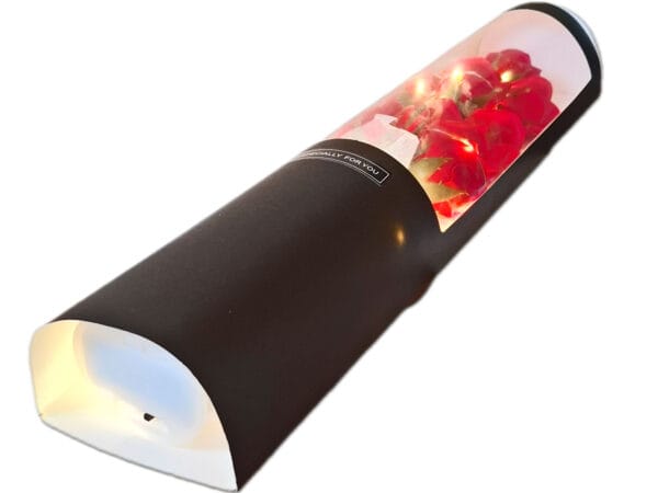 BUKIET BUKIETY WIECZNA RÓŻA CZERWONA ZESTAW LED