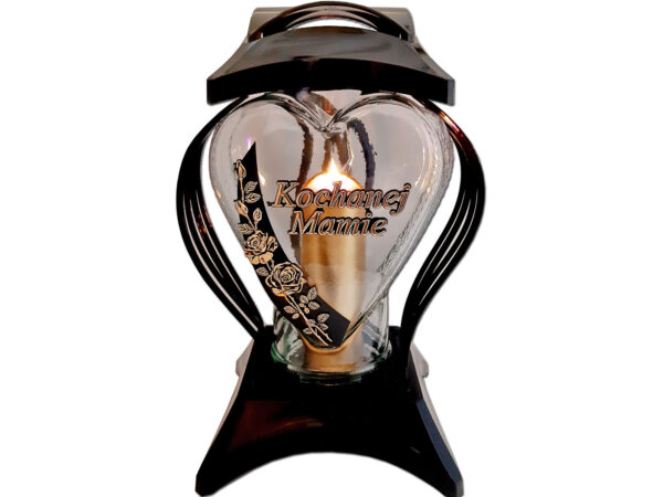 MAMA MAMIE ZNICZ ZNICZE LAMPION NA GRÓB CBL ZŁOTO+ŚWIECA LED ZŁOTO