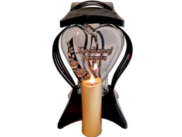 MAMA MAMIE ZNICZ ZNICZE LAMPION NA GRÓB CBL ZŁOTO+ŚWIECA LED ZŁOTO