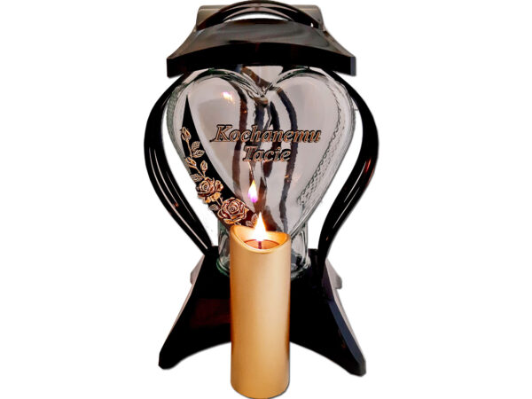 TATA TACIE ZNICZ ZNICZE LAMPION NA GRÓB CBL ZŁOTO+ŚWIECA LED ZŁOTO