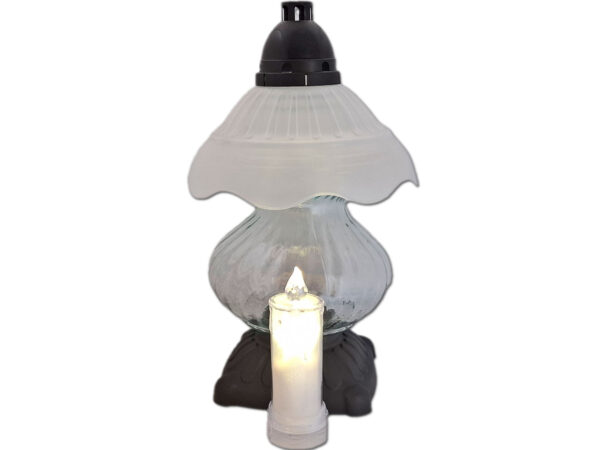 ZNICZ ZNICZE LAMPION NA GRÓB KAPLICA MD20+ŚWIECA BRK