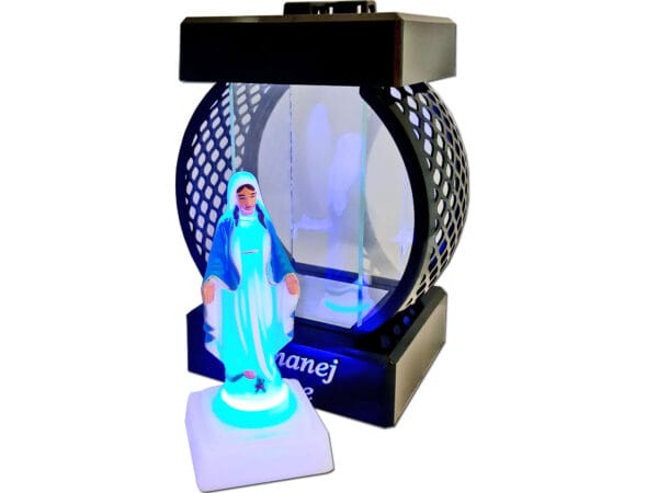 CÓRKA CÓRCE SR ZNICZ LAMPION KOŁO RTN GŁADKI CZARNY+FIGURKA LED