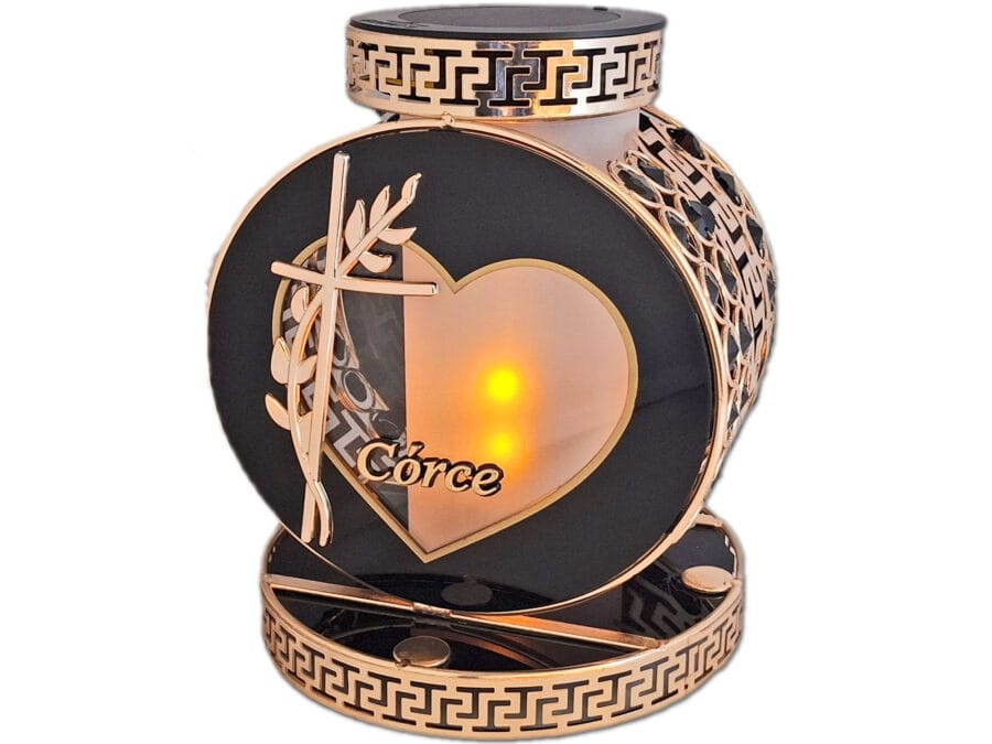 CÓRKA CÓRCE SOLAR FOTOWOLTAICZNY ZNICZ LAMPION VIP KOŁO ZŁ-CZARNE