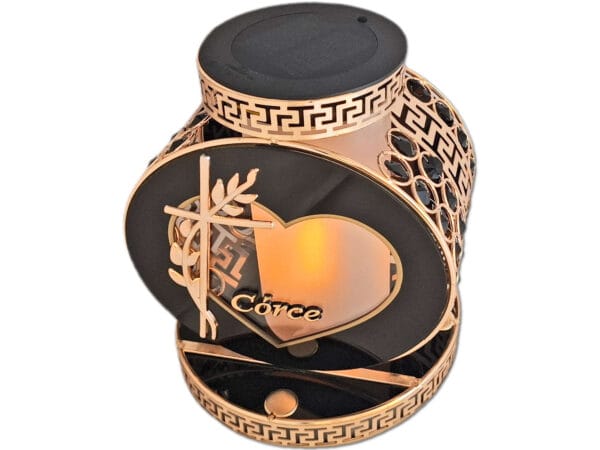 CÓRKA CÓRCE SOLAR FOTOWOLTAICZNY ZNICZ LAMPION VIP KOŁO ZŁ-CZARNE