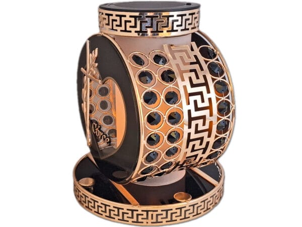 CÓRKA CÓRCE SOLAR FOTOWOLTAICZNY ZNICZ LAMPION VIP KOŁO ZŁ-CZARNE