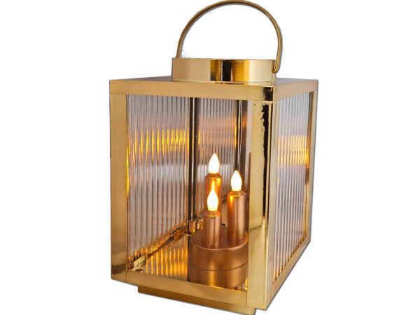 SOLAR SOLARNA LATARNIA LAMPION ZŁOTA ZE ŚWIECZNIKIEM