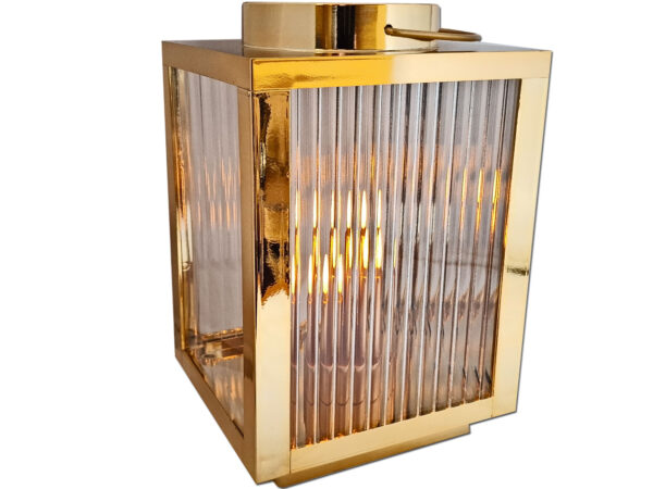 SOLAR SOLARNA LATARNIA LAMPION ZŁOTA ZE ŚWIECZNIKIEM