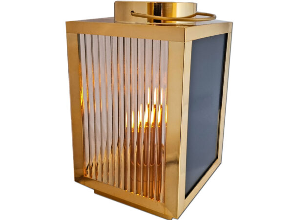 SOLAR SOLARNA LATARNIA LAMPION ZŁOTA ZE ŚWIECZNIKIEM