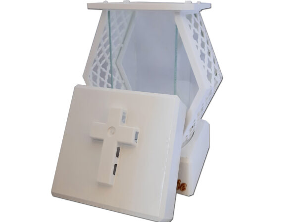 MAMA MAMIE ZNICZ ZNICZE LAMPION LATARENKA NA GRÓB DMT KARO GŁADKI BIAŁY