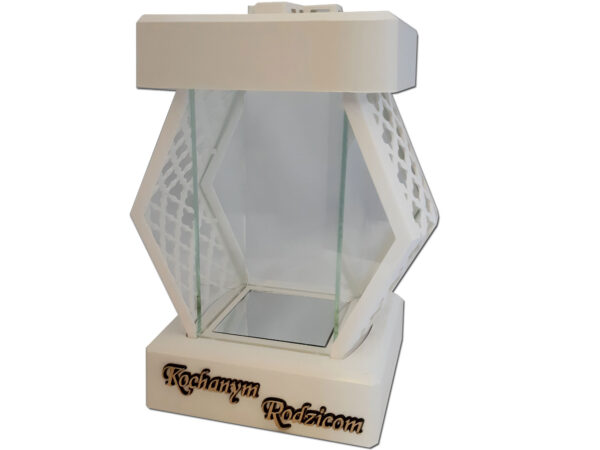 RODZICE RODZICOM ZNICZ ZNICZE LAMPION LATARENKA NA GRÓB DMT KARO GŁADKI BIAŁY